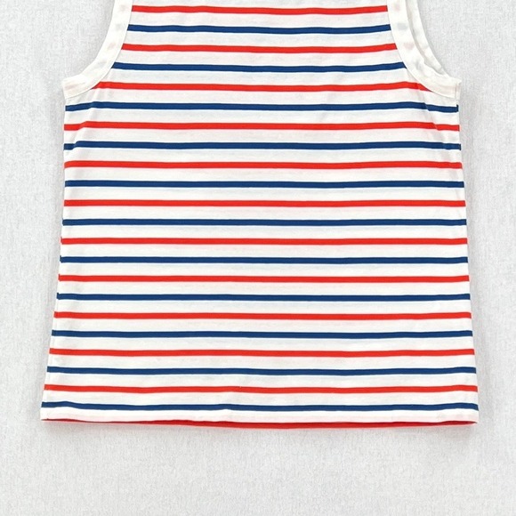 KULE The Tank Top Womens XS White Blue Red Sleeveless Stripe Crew neck Tee - Picture 10 of 13